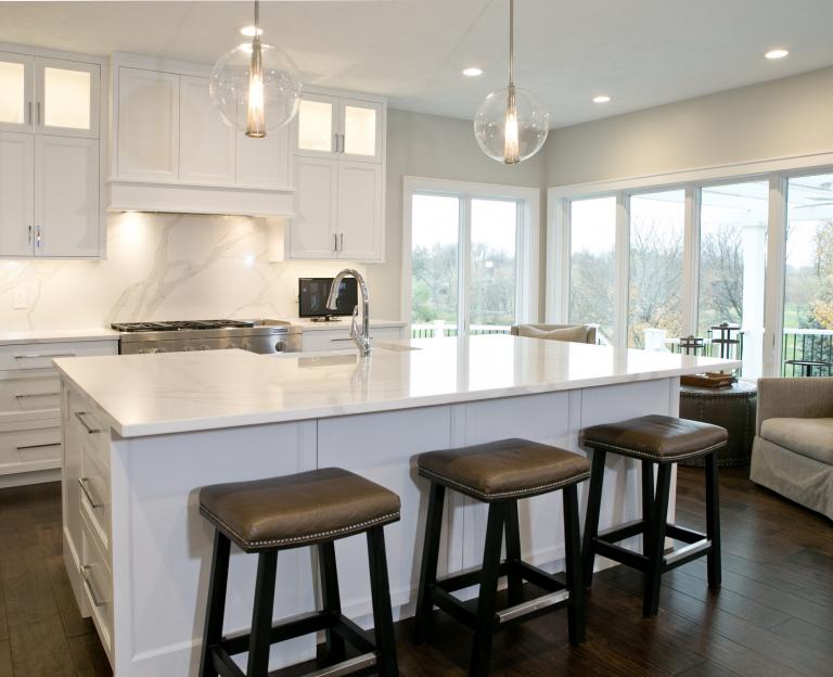"L" Shaped Open Kitchen | HomeFront Interior Design