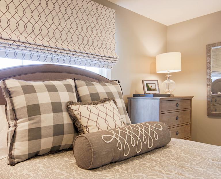 Gray Check Guest Room