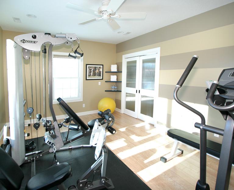 Shed converted to fitness room
