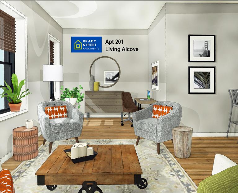 Brady St Apts Interior Renderings