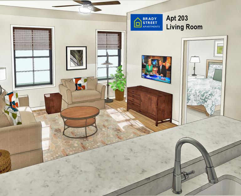 Brady St Apts Interior Renderings