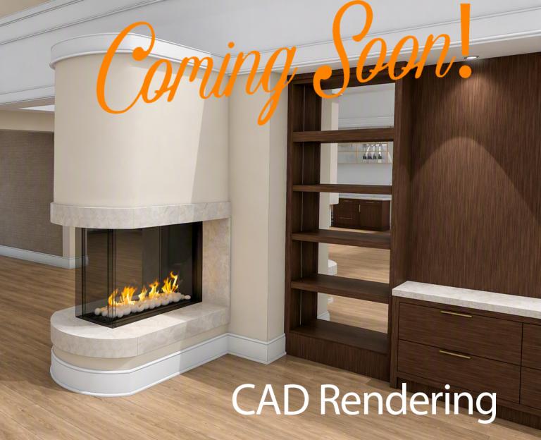 3-Sided Peninsula curved fireplace