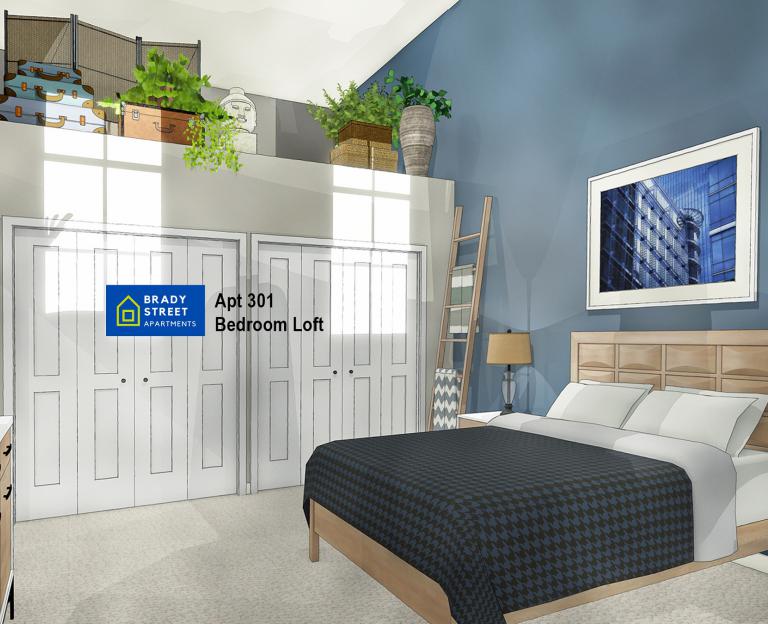 Brady St Apts Interior Renderings