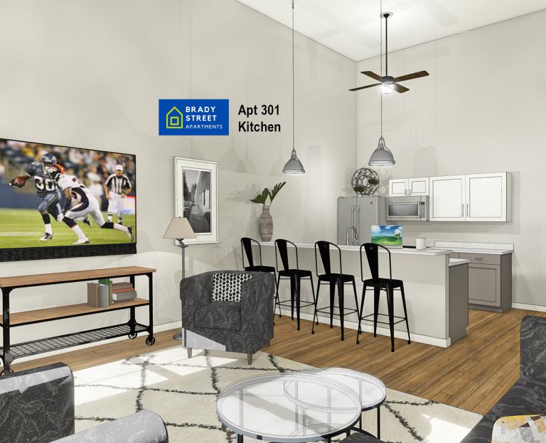 Brady St Apts Interior Renderings