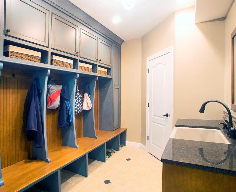 Painted blue lockers