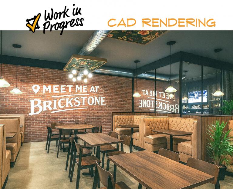 Brickstone dining area CAD rendering